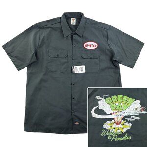 Dickies Green Day Work Shirt Button Up Saviors Tour Welcome Paradise Punk XL NWT